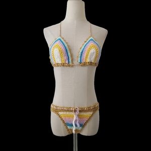 fits sz: S/M, handmade knitted bikini